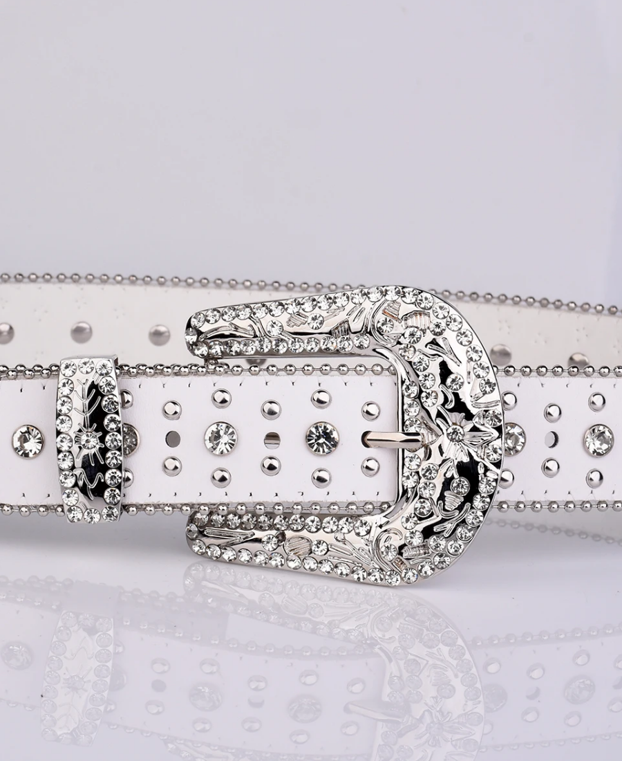 Rhinestone White Cross Premium Kemer