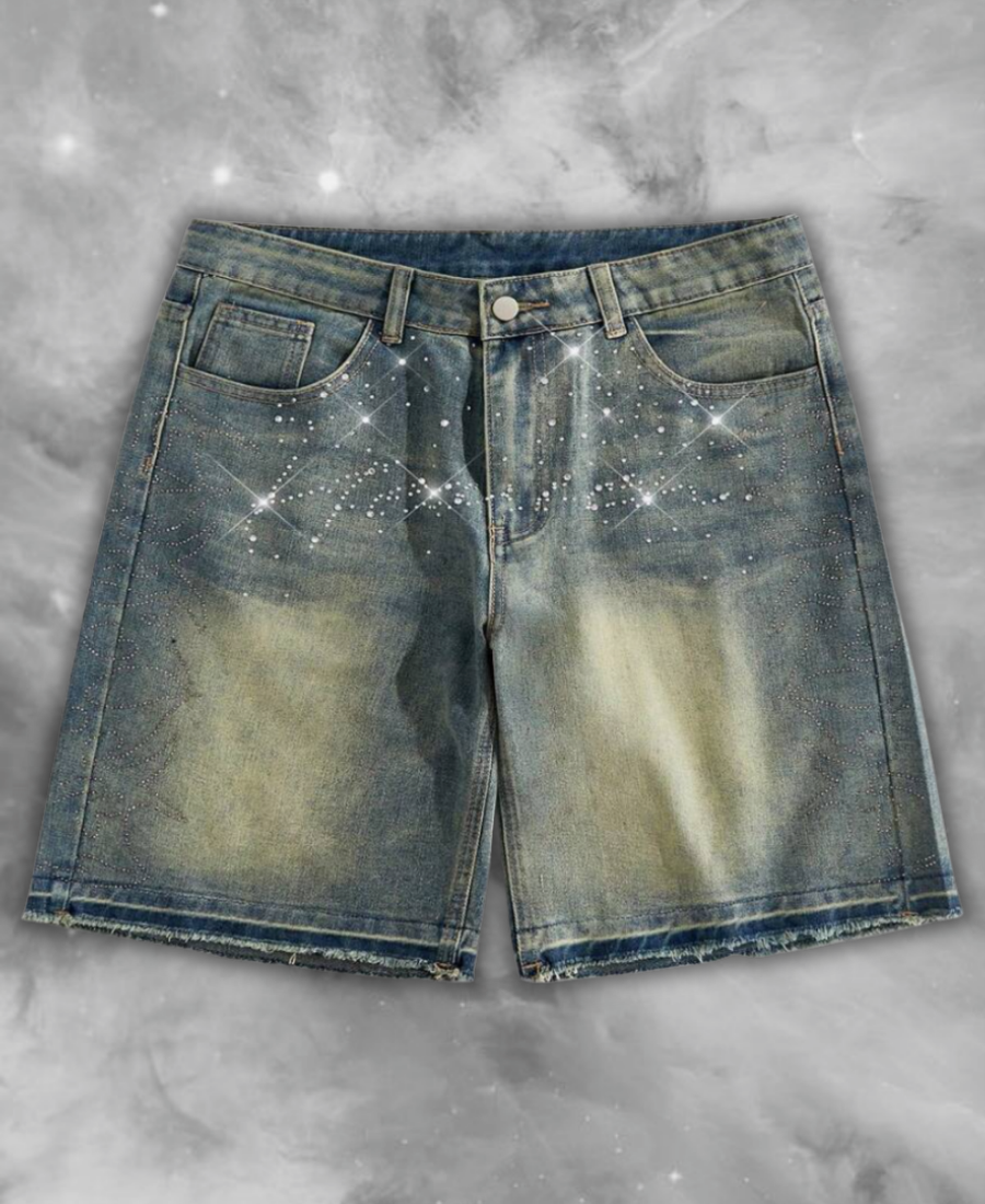 Heaven Rhinestone Kot Şort