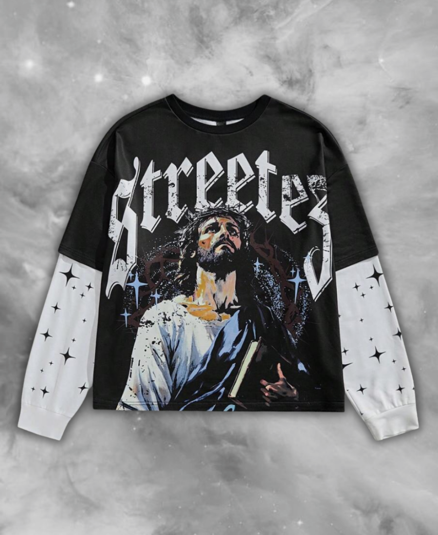 Jesus Rhinestone Long Tee