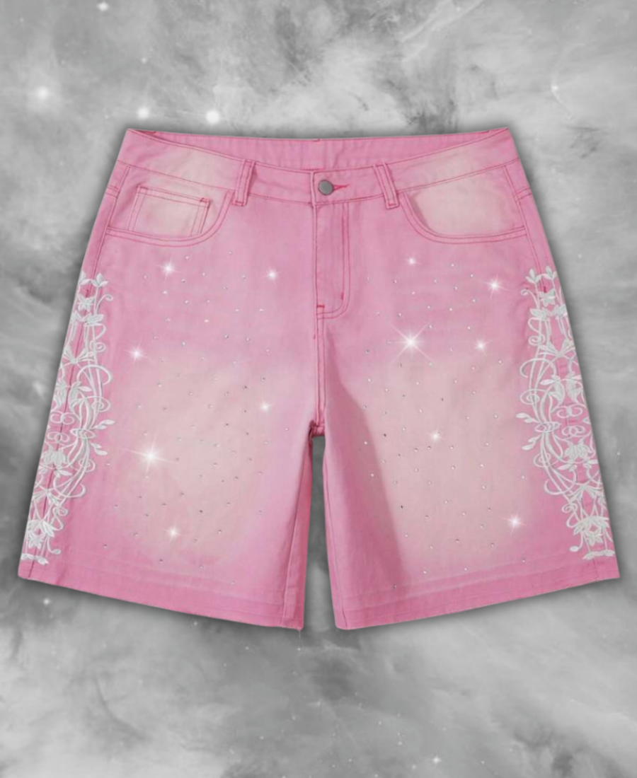 Tornado Rhinestone Kot Şort