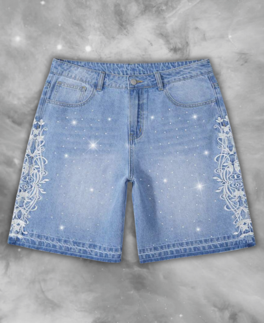 Tornado Rhinestone Kot Şort