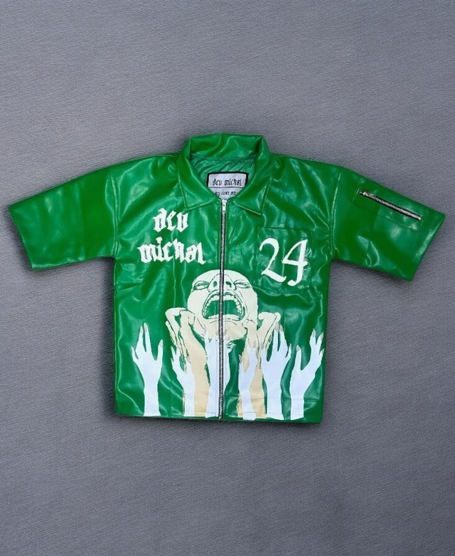 Distressed Leather Ceket