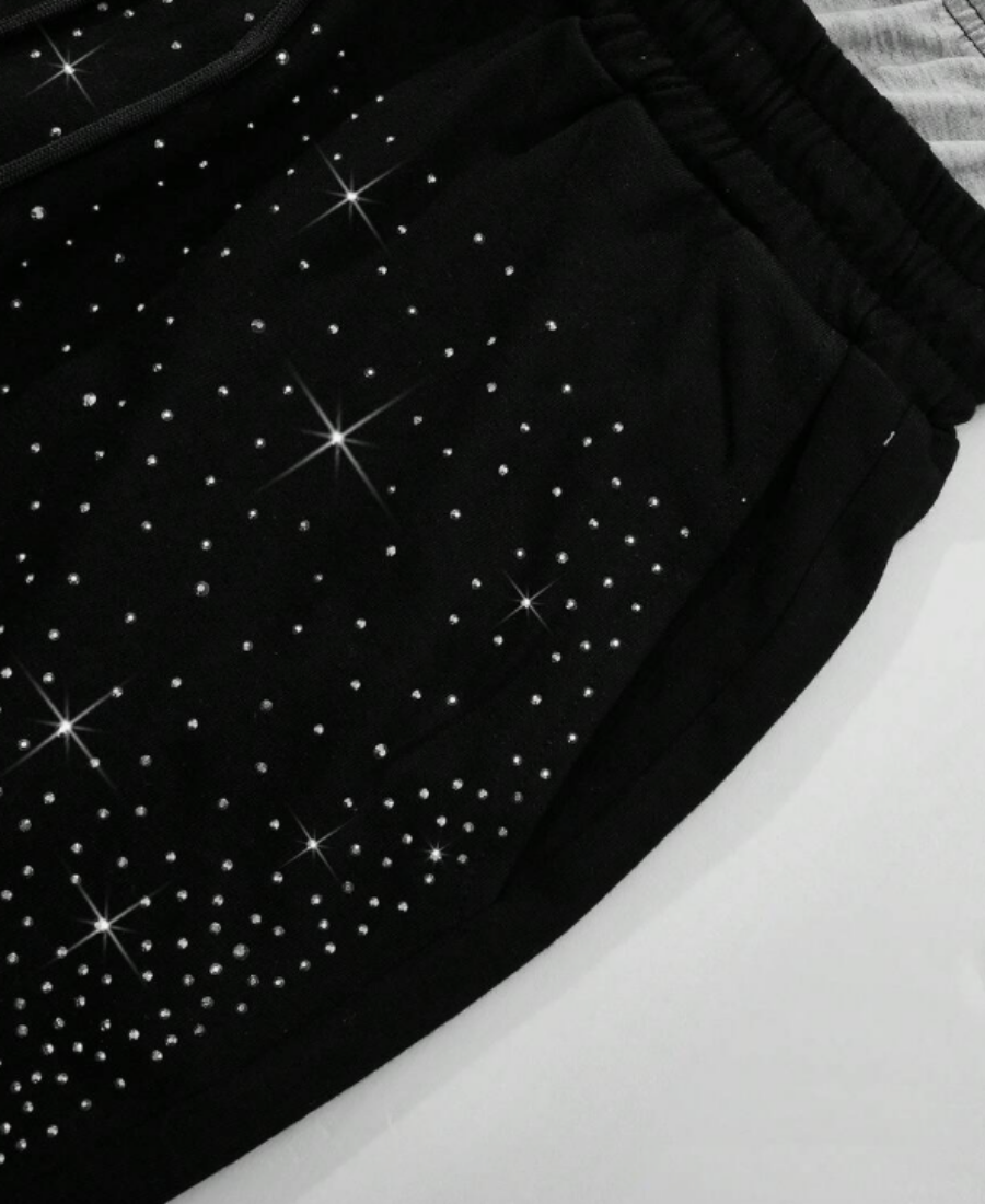 Rhinestone Blackfang Track Şort