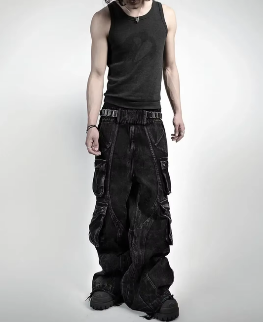 Gothic Aropper Baggy Pants