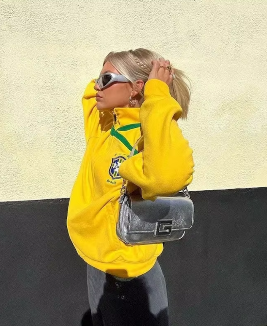 Brasil CBF Retro Zip-Up Hoodie