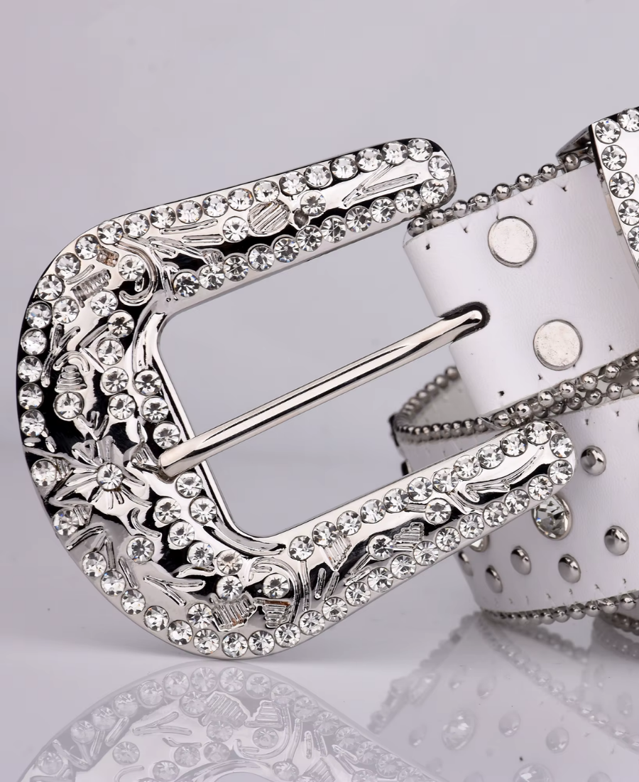 Rhinestone White Cross Premium Kemer