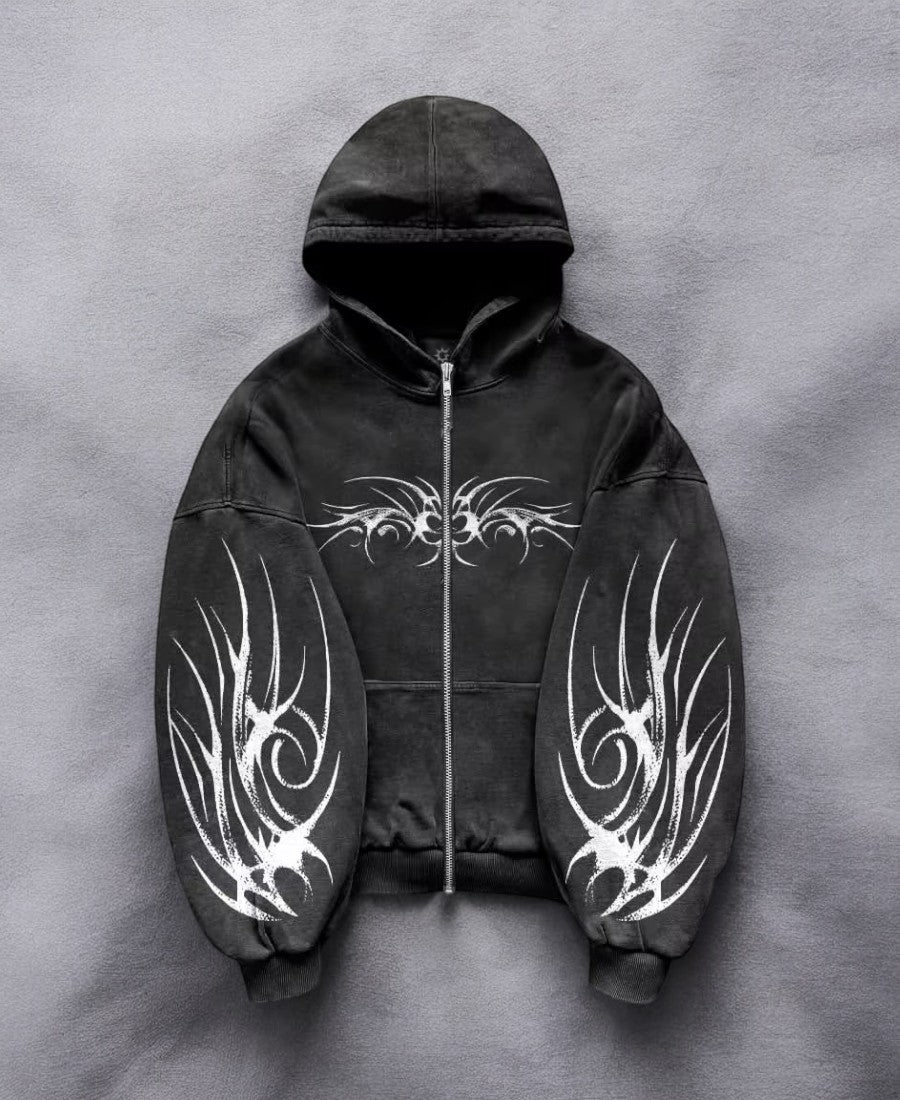Grunge WB Zip-Up Hoodie