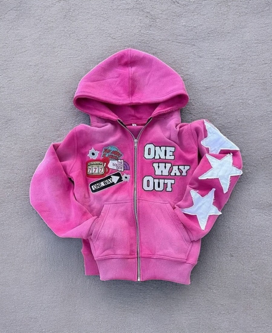 One Way Out "777" Zip-Up Hoodie