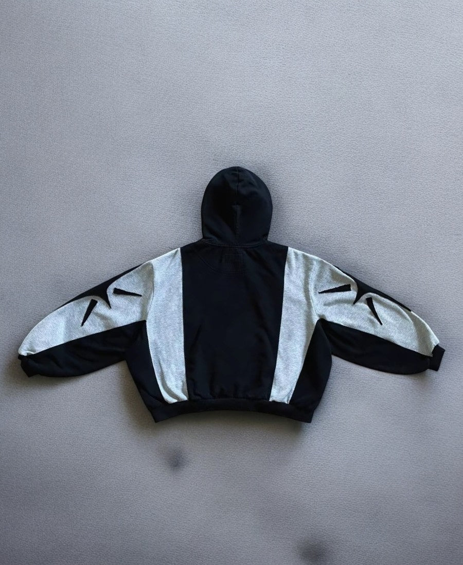 Geometric Pattern Zip-Up Hoodie