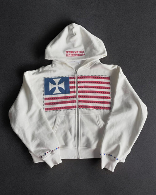 Trying My Best USA Zip-Up Hoodie