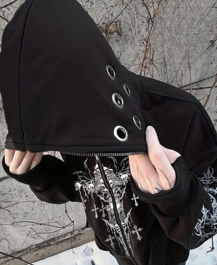 Exortica Cross Zip-Up Hoodie