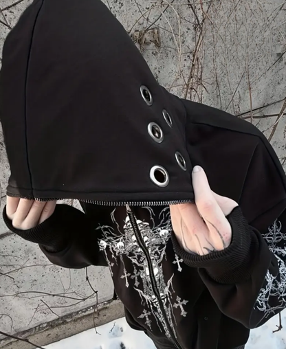 Exortica Cross Zip-Up Hoodie