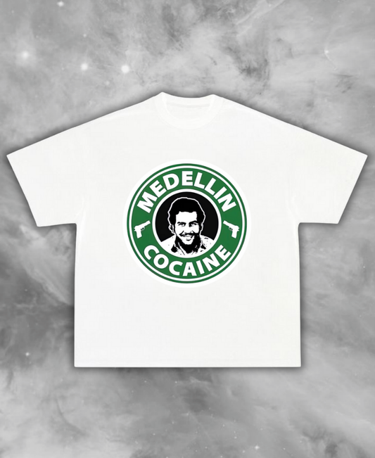 Medellin Cocain White Tee