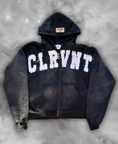"CLRVNT" Zip-Up Hoodie