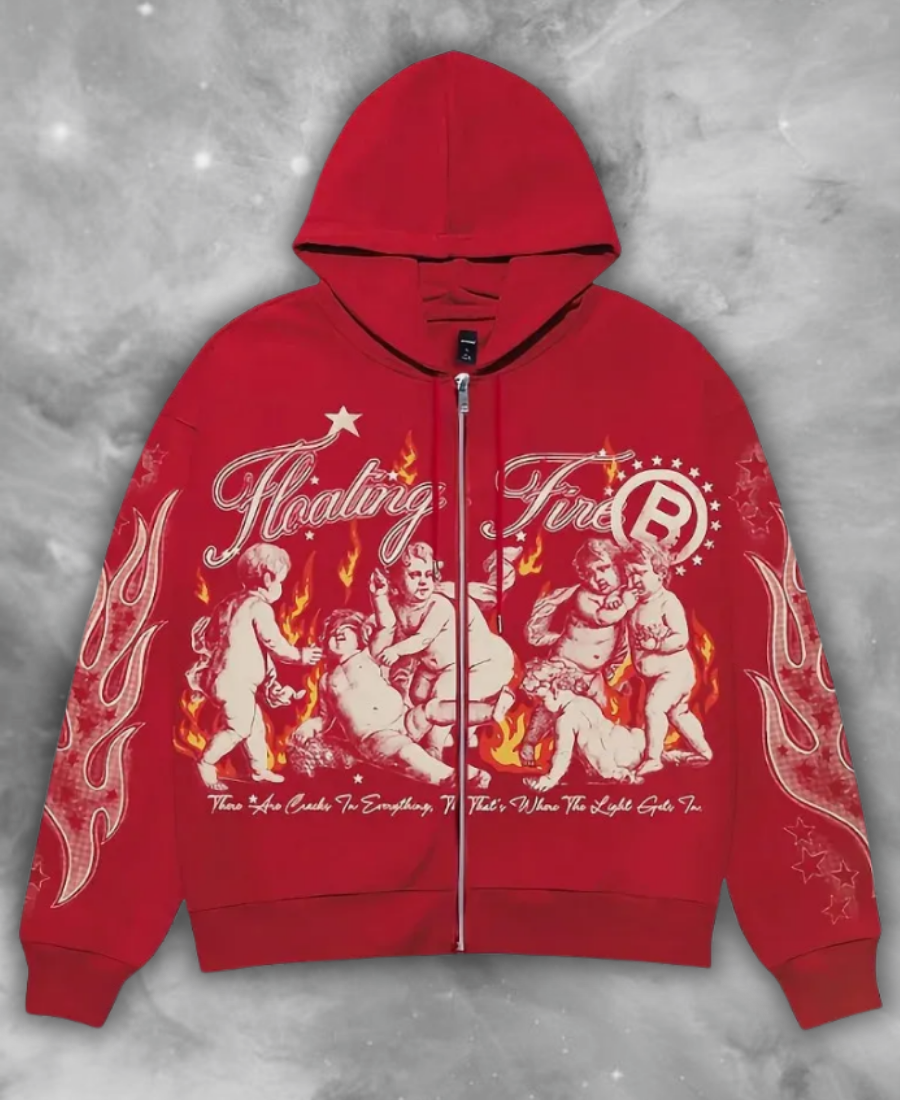 BARONOV Floating Fire Zip-Up Hoodie