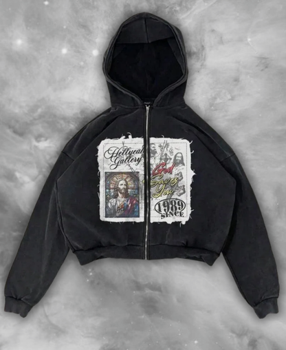 God Saves You Zip-Up Hoodie