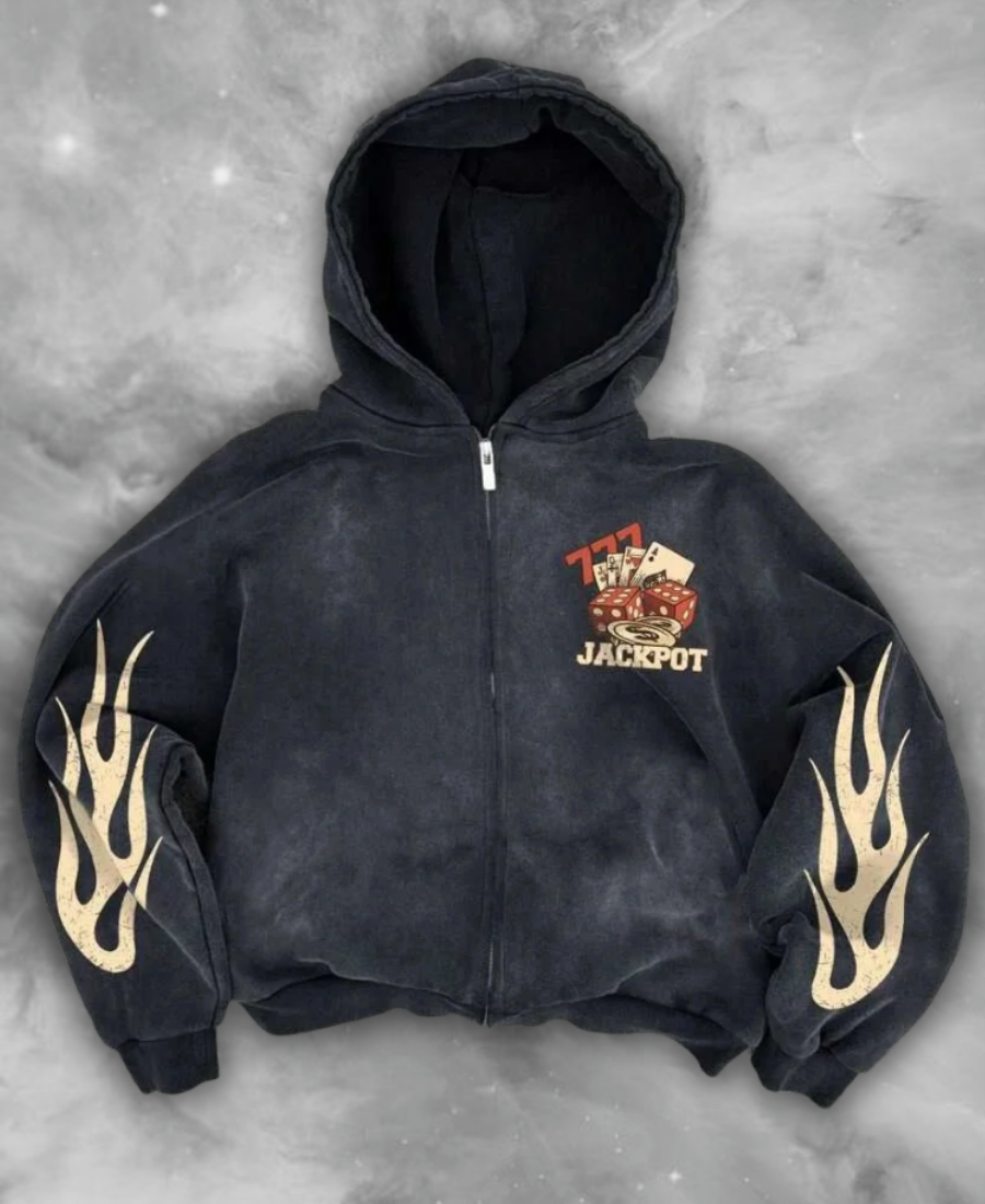 Jackpot Zip-Up Hoodie