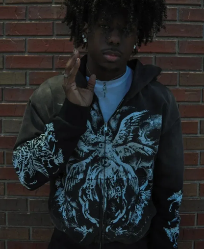 Angel Of Chaos Zip-Up Hoodie