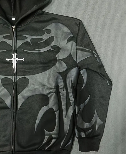 Tribal Depth Zip-Up Hoodie