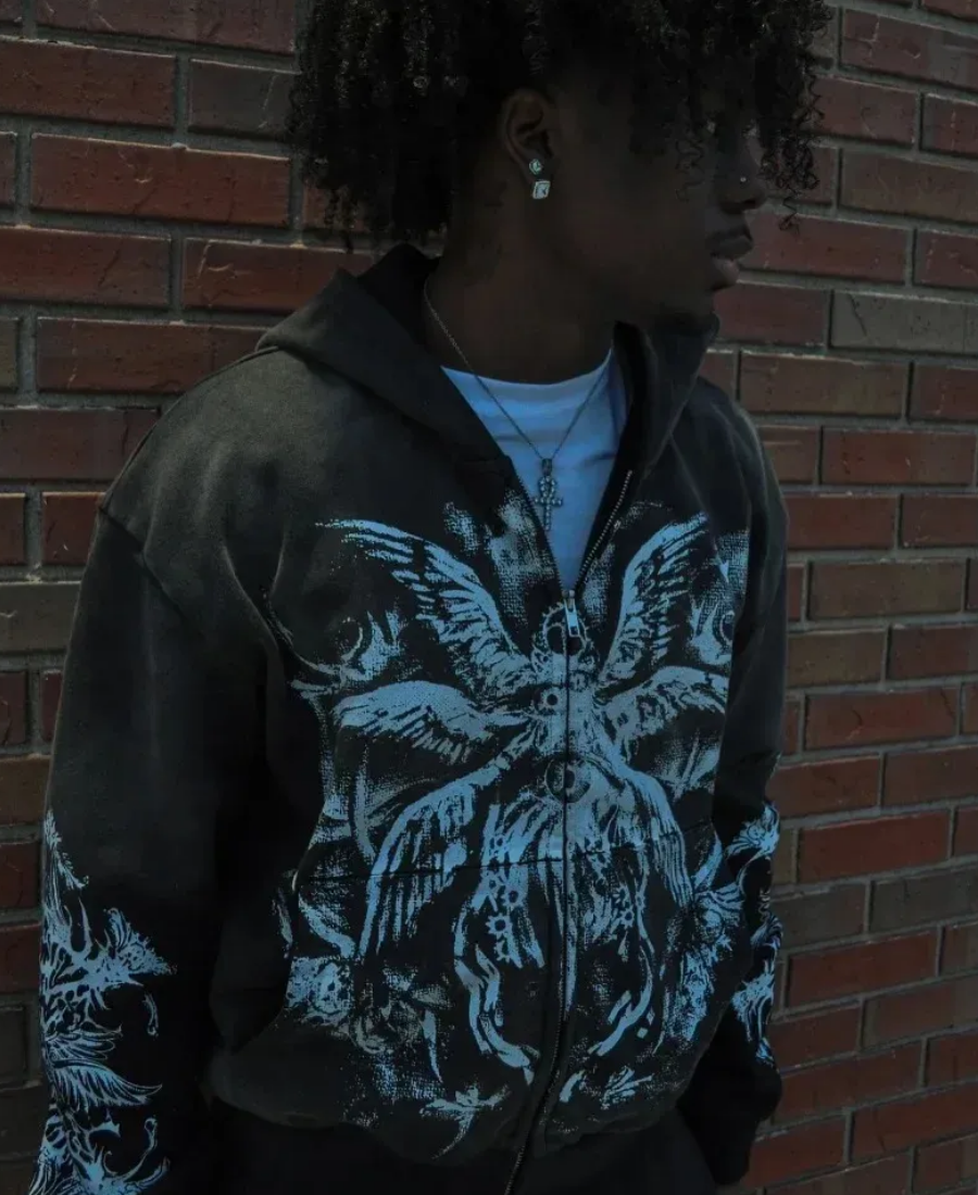 Angel Of Chaos Zip-Up Hoodie