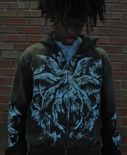 Angel Of Chaos Zip-Up Hoodie