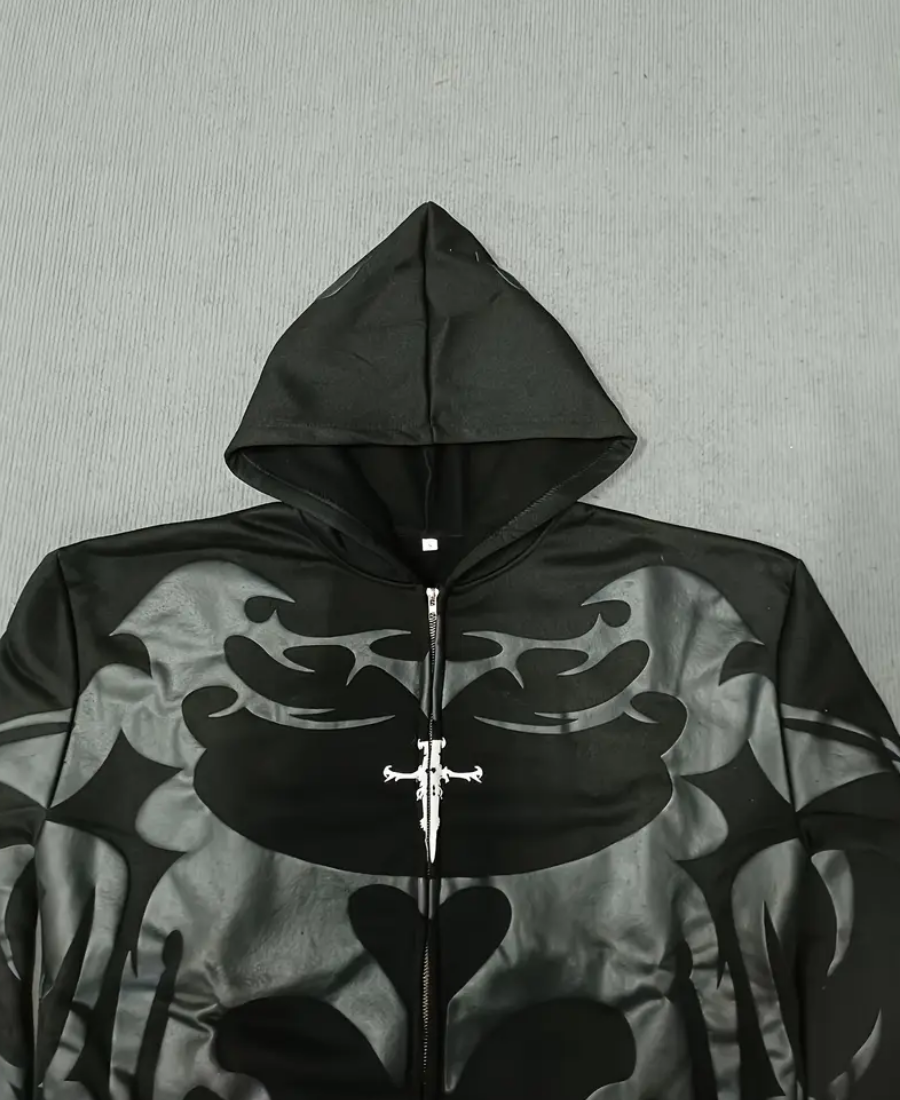 Tribal Depth Zip-Up Hoodie