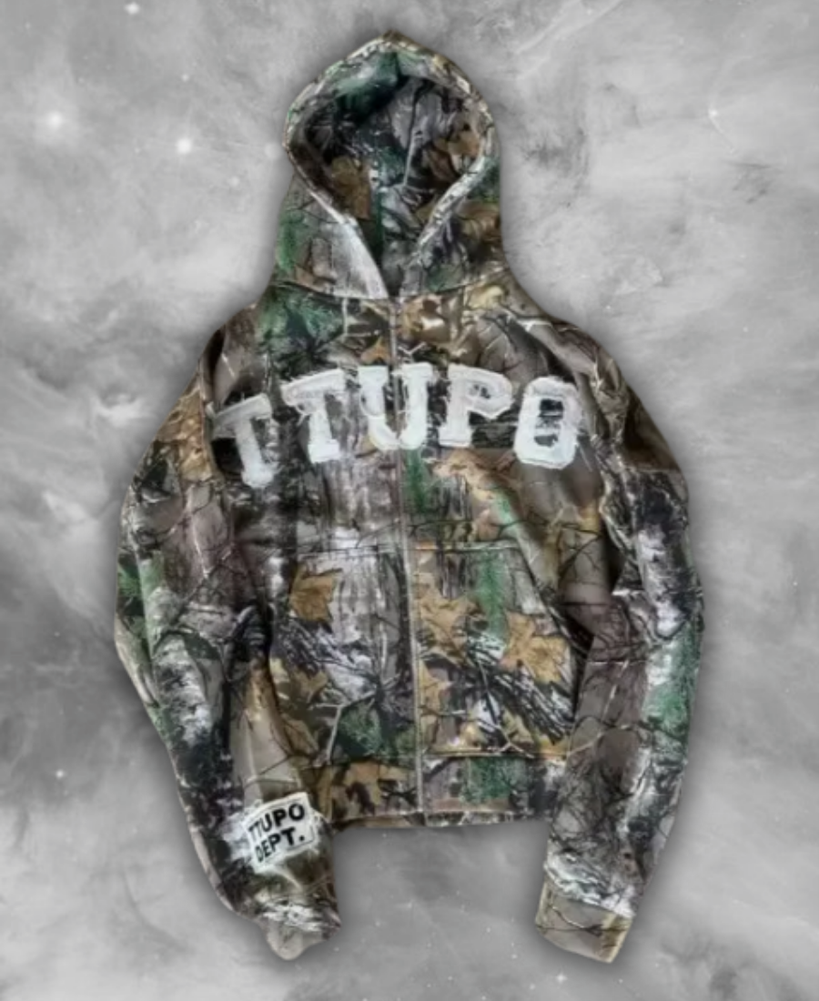 TTUPO Camouflage Zip-Up Hoodie