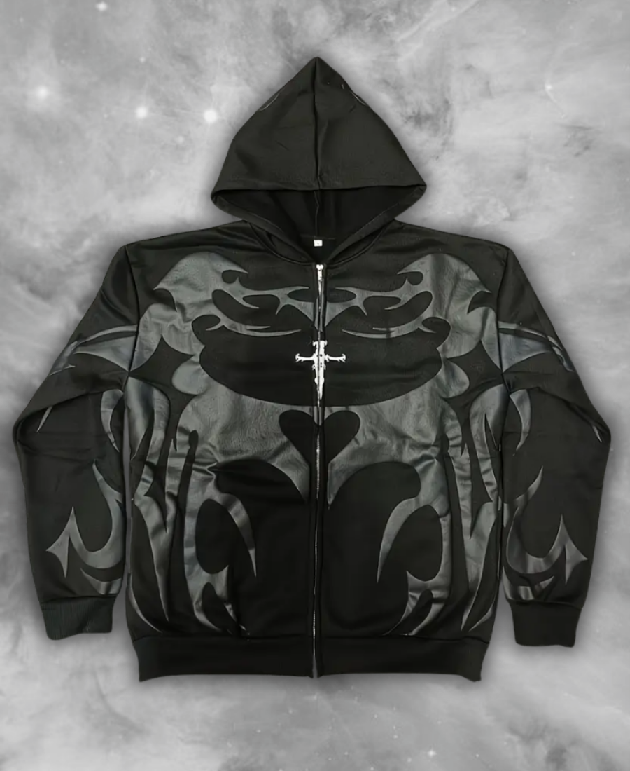 Tribal Depth Zip-Up Hoodie