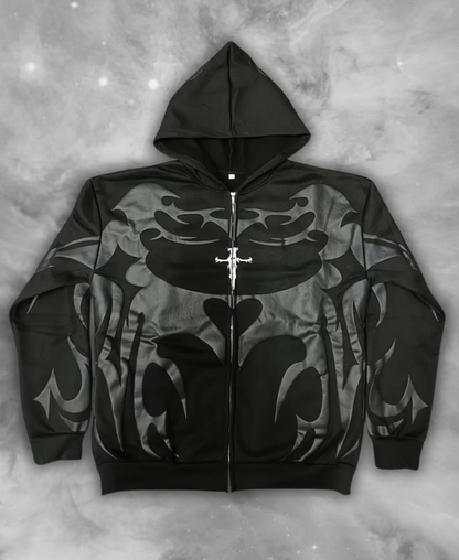 Tribal Depth Zip-Up Hoodie