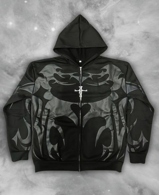 Tribal Depth Zip-Up Hoodie