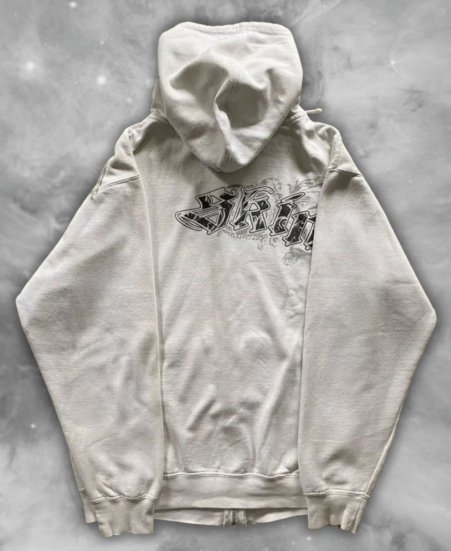 Gothic Silhouette Zip-Up Hoodie