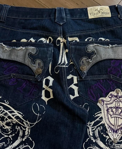 Raw "83 Blue" Kot Şort