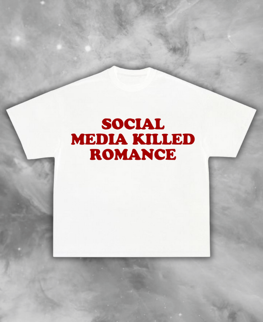Social Media & Romance White Tee