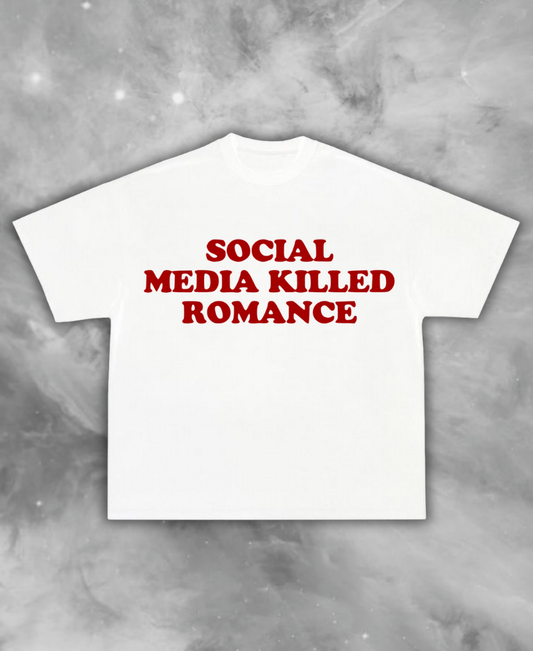 Social Media & Romance White Tee