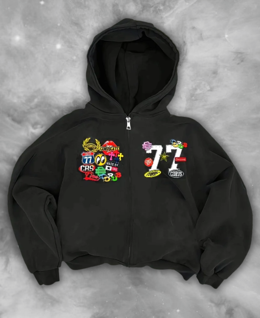 CORUSCATE 77 Kash Limit Zip-Up Hoodie