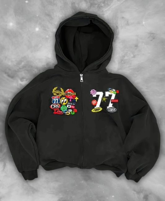 CORUSCATE 77 Kash Limit Zip-Up Hoodie