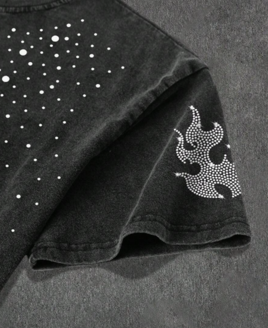 Cross Flama Rhinestone Tee