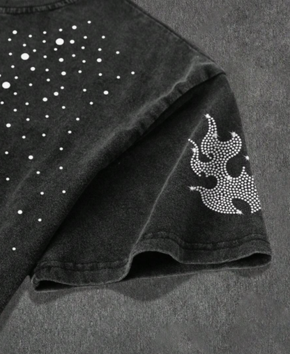 Cross Flama Rhinestone Tee