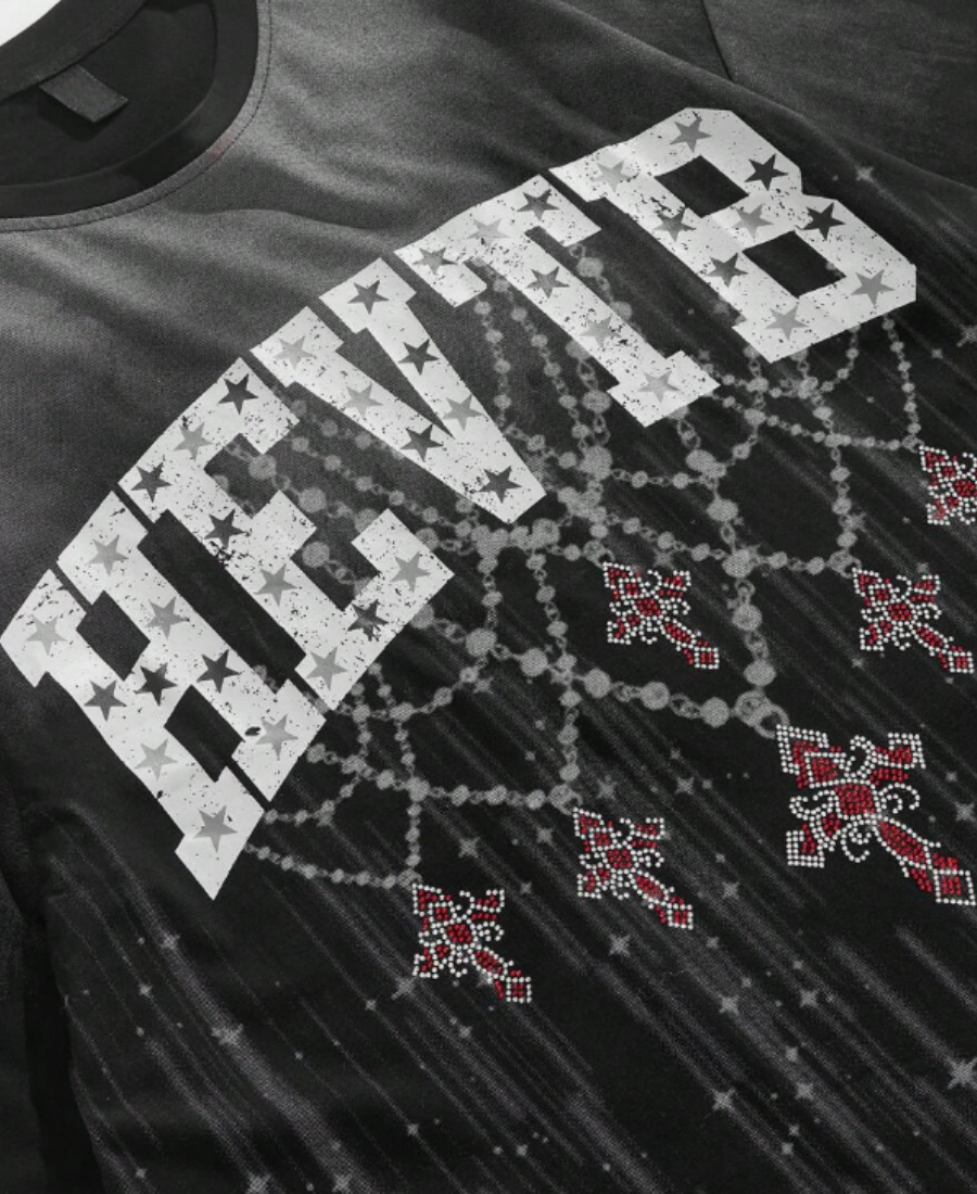 HEVTB Rhinestone Cross Tee