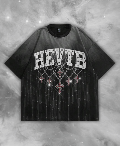 HEVTB Rhinestone Cross Tee