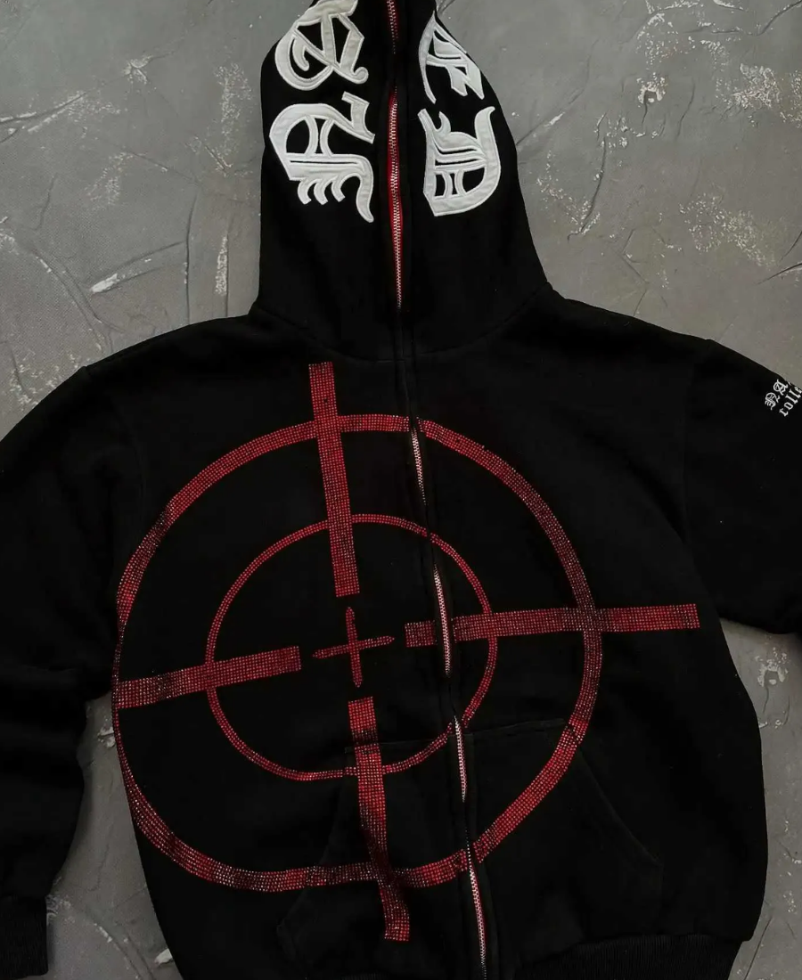 Target Cross Zip-Up Hoodie