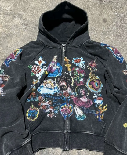 Divine Rebel Zip-Up Hoodie