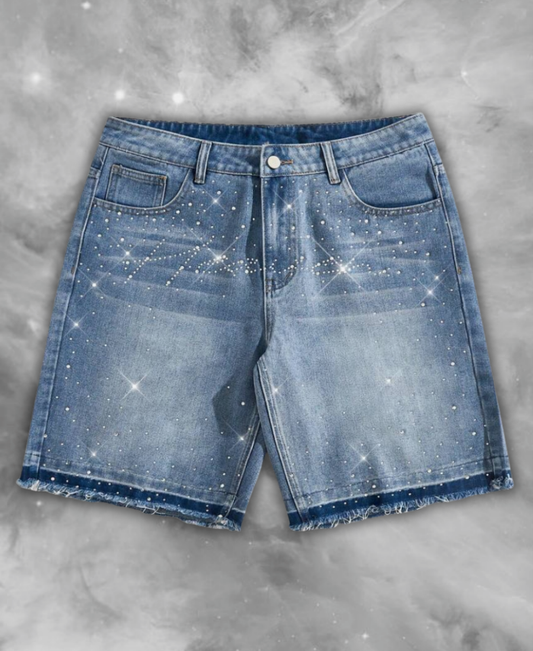 Heaven Rhinestone Kot Şort