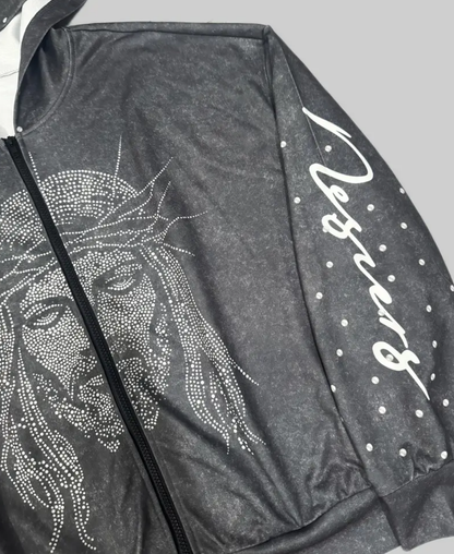Jesus Dragovic Zip-Up Hoodie