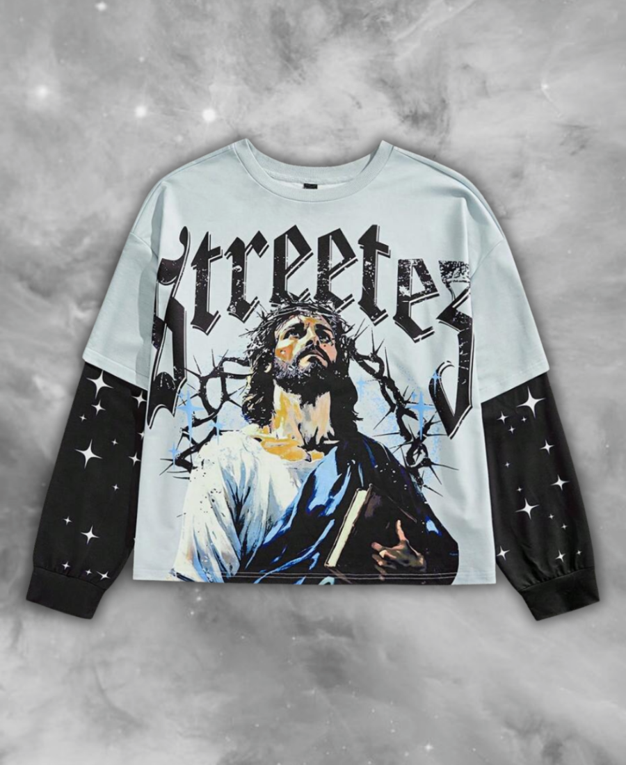 Jesus Rhinestone Long Tee