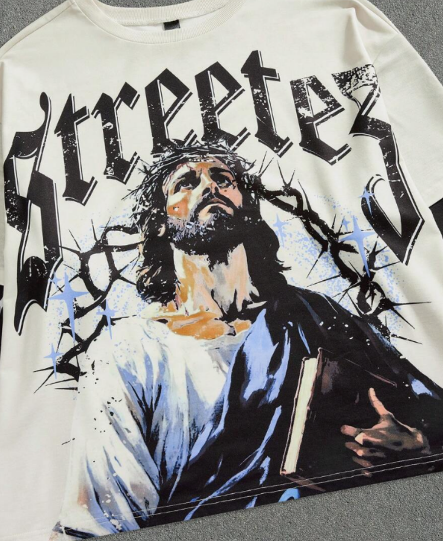 Jesus Rhinestone Long Tee