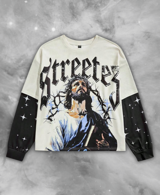 Jesus Rhinestone Long Tee