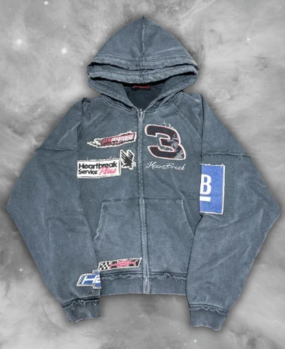 Heartbreak Racing Patch Zip Hoodie