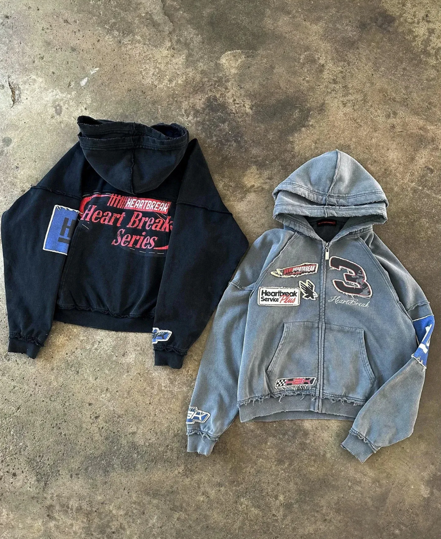 Heartbreak Racing Patch Zip Hoodie