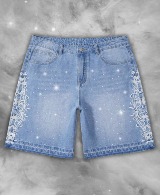 Tornado Rhinestone Kot Şort
